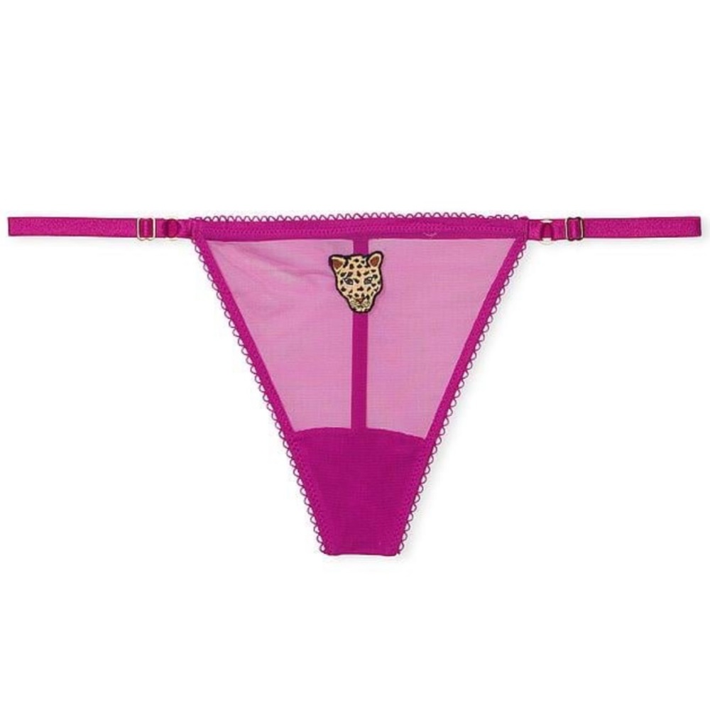 Victoria’s Secret Pink Sheer Thong with Leopard Detail
